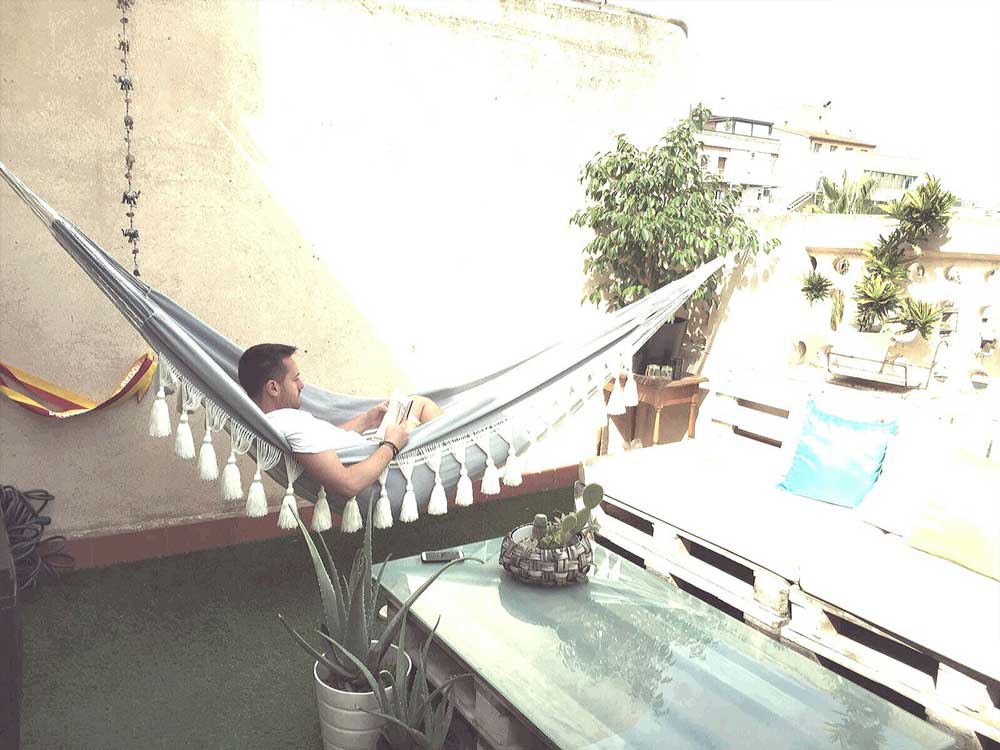 patio macrame hammock