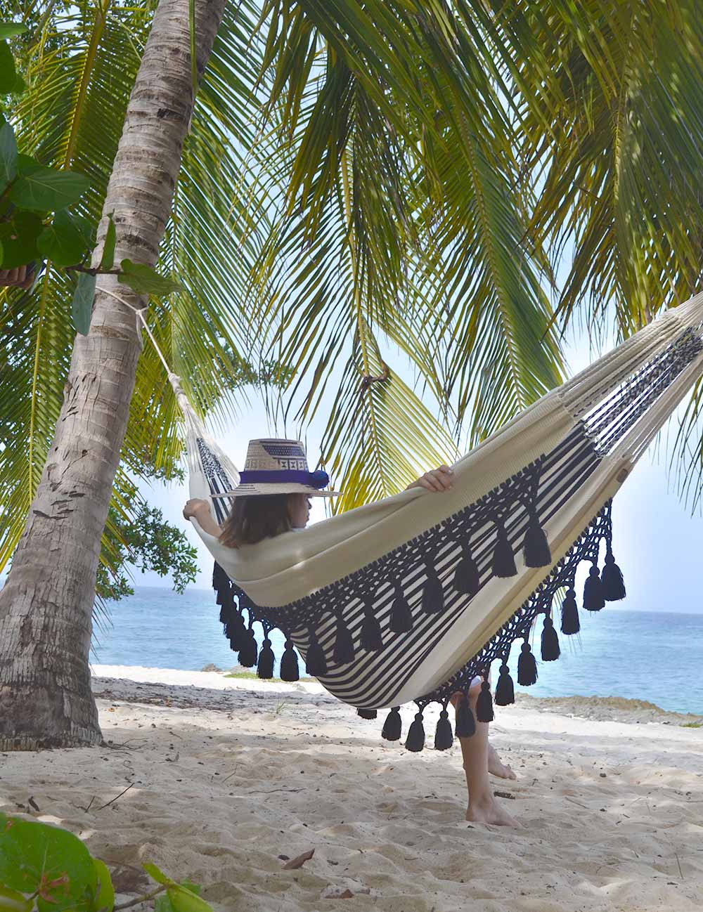 tassel hammock on beach
