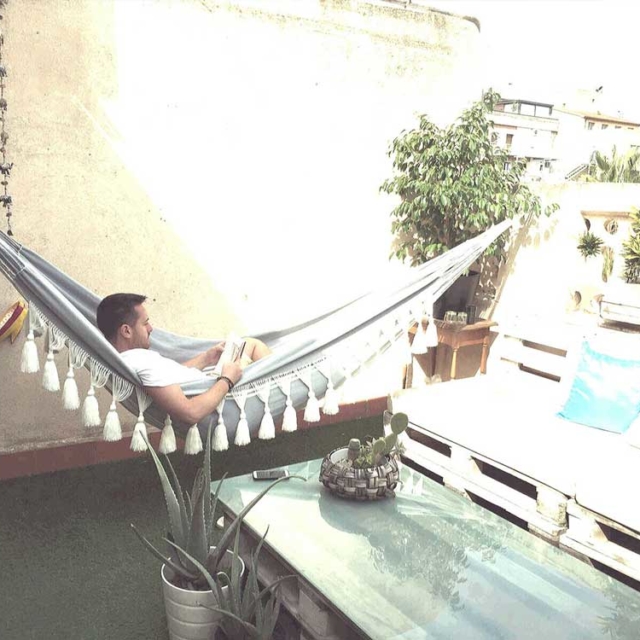 patio macrame hammock